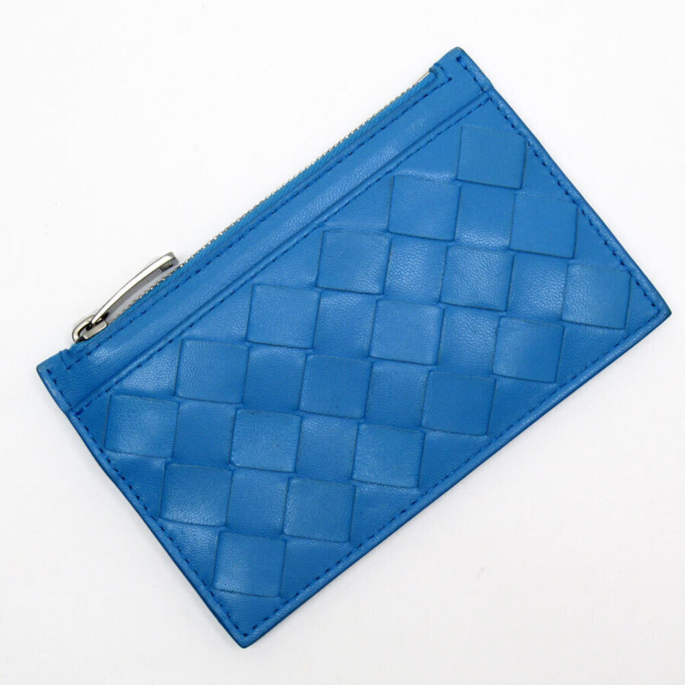 Bottega Veneta coin case Wallet Intrecciato leather blue